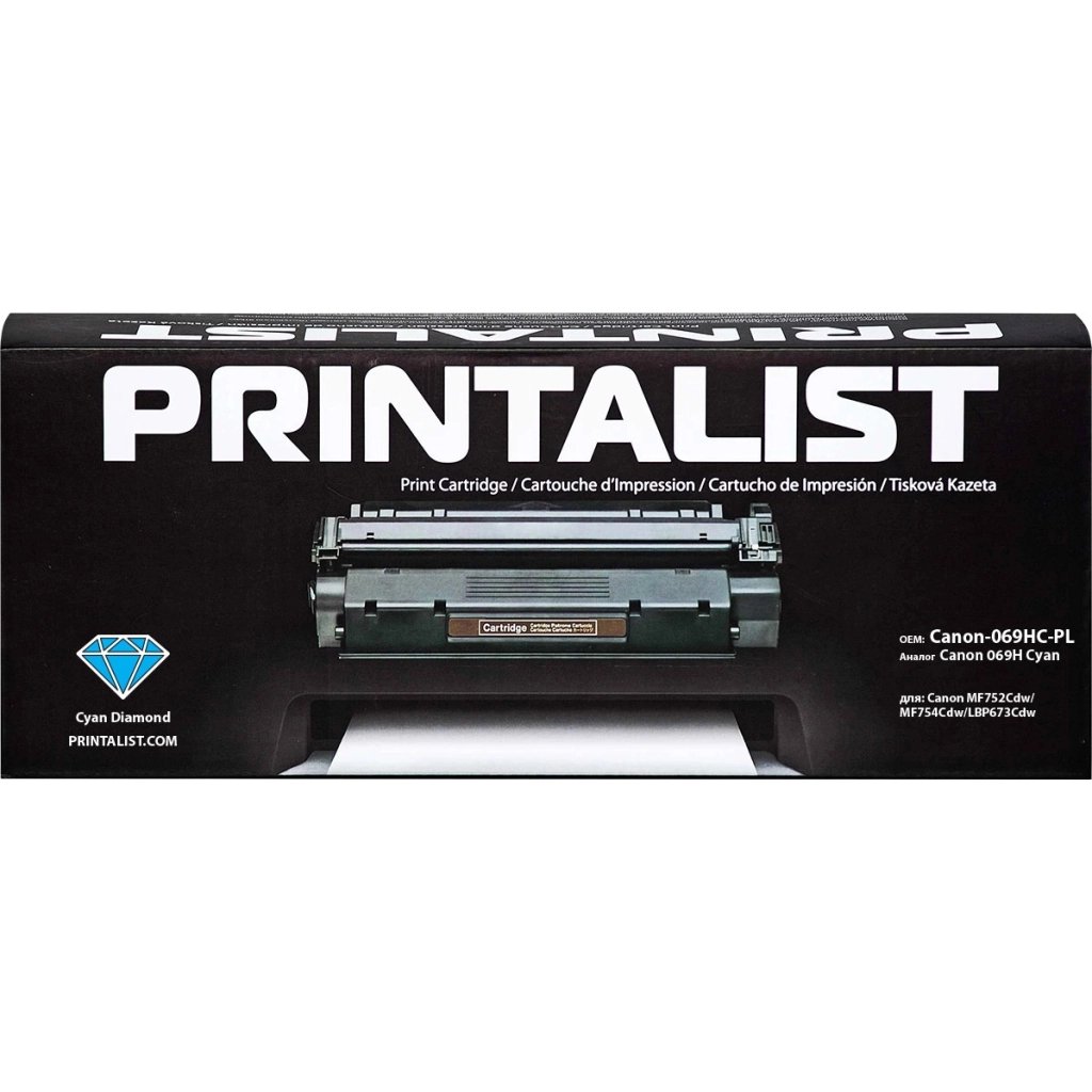 Картридж Printalist Canon 069H Cyan 5500 ст. (Canon-069HC-PL) - фото 1