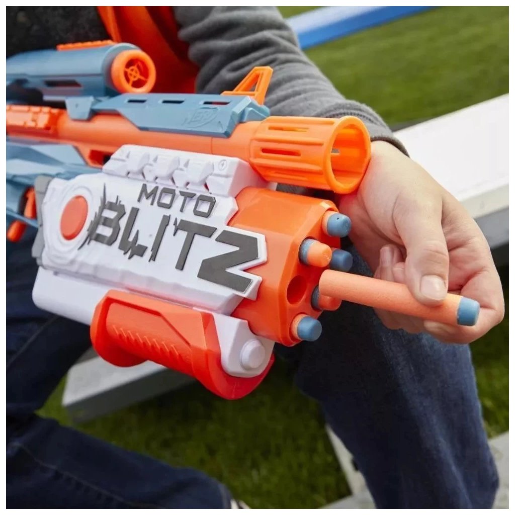 Іграшкова зброя Hasbro Бластер Nerf MotoBlitz Нерф Еліт 2.0 (F5872) - фото 10 Іграшкова зброя Hasbro Бластер Nerf MotoBlitz Нерф Еліт 2.0 (F5872) - фото 10