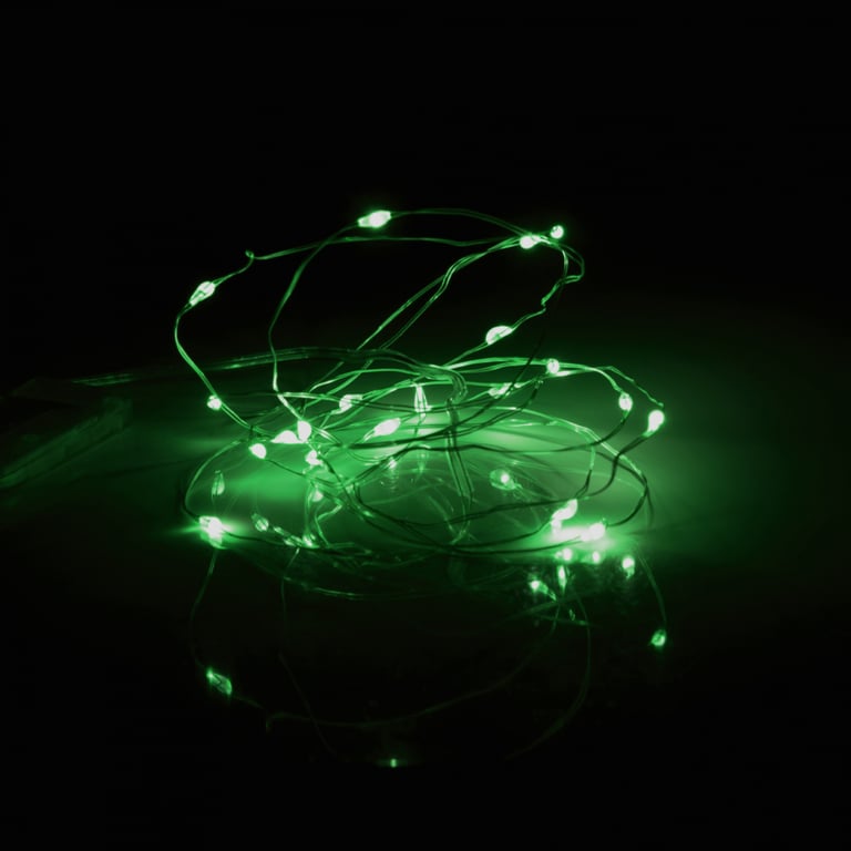 Гірлянда YES! Fun Нитка на мідному дроті 20 LED Зелена 2 м Статична На батарейках (975026) - фото 3