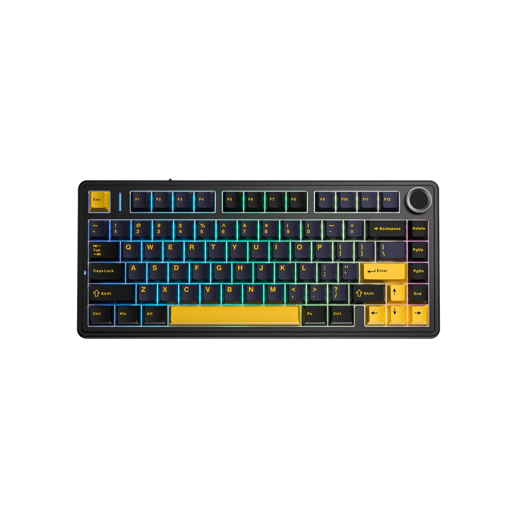 Клавіатура Aula F75 Gasket Greywood V3 switch Hot-Swap PBT Wireless/Bluetooth/USB Black (6948391208626) Клавіатура Aula F75 Gasket Greywood V3 switch Hot-Swap PBT Wireless/Bluetooth/USB Black (6948391208626)