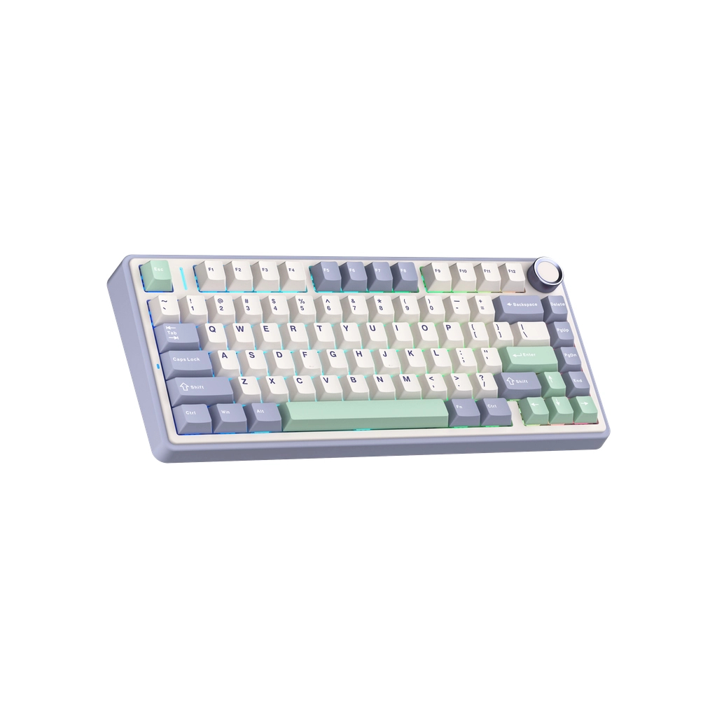 Клавіатура Aula F75 Gasket Greywood V3 switch Hot-Swap PBT Wireless/Bluetooth/USB White (6948391208640) - фото 2 Клавіатура Aula F75 Gasket Greywood V3 switch Hot-Swap PBT Wireless/Bluetooth/USB White (6948391208640) - фото 2