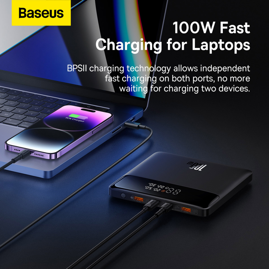 Батарея універсальна Baseus Blade 20000mAh 100W OE, black (PPBL000301) - фото 4 Батарея універсальна Baseus Blade 20000mAh 100W OE, black (PPBL000301) - фото 4