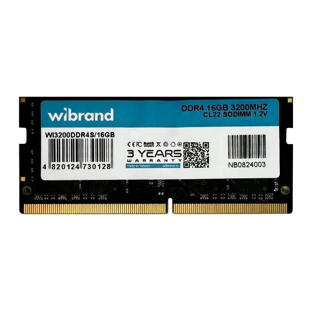 Модуль пам'яті для ноутбука SoDIMM DDR4 16GB 3200 MHz Wibrand (WI3200DDR4S/16GB) - фото 1