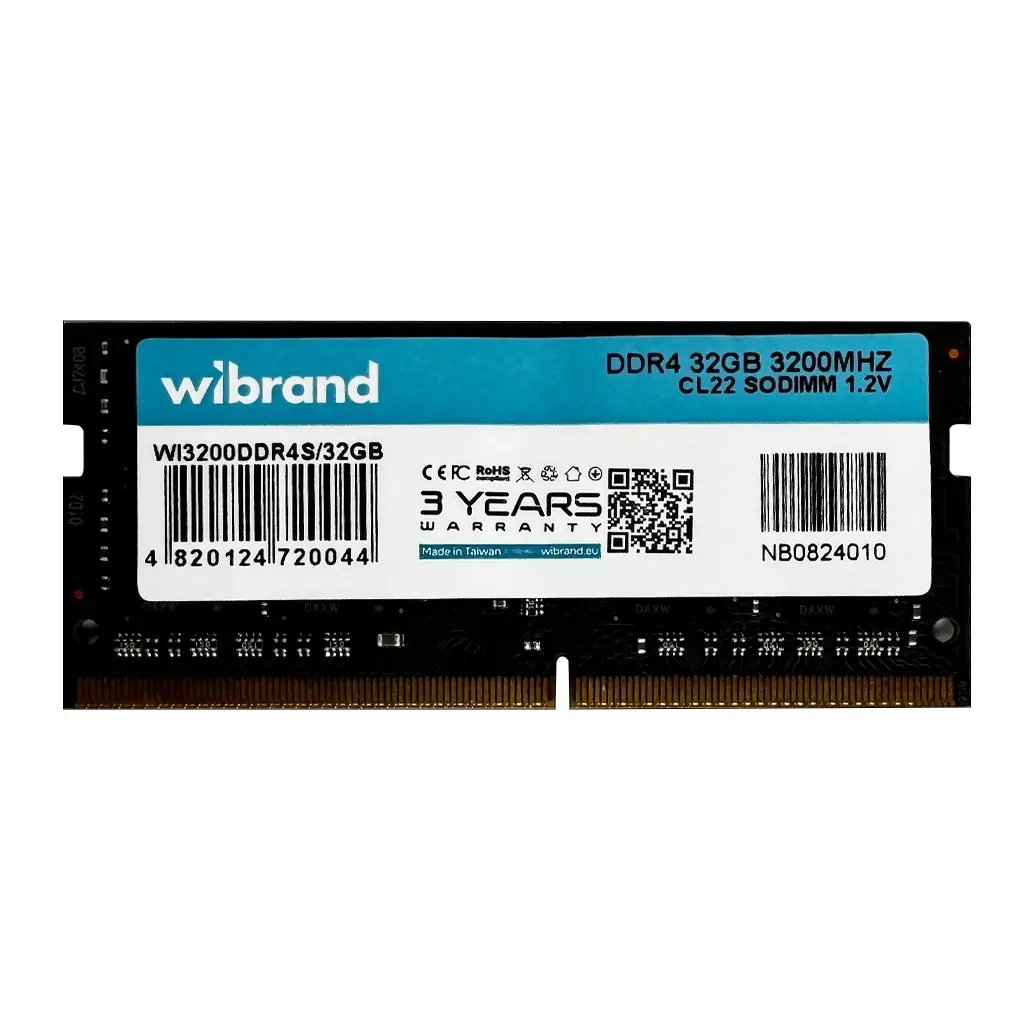 Модуль пам'яті для ноутбука SoDIMM DDR4 32GB 3200 MHz Wibrand (WI3200DDR4S/32GB) - фото 1