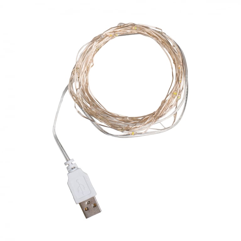 Гірлянда YES! Fun Нитка на мідному дроті 50 LED Тепло-біла 5 м Статична USB (975040) - фото 2