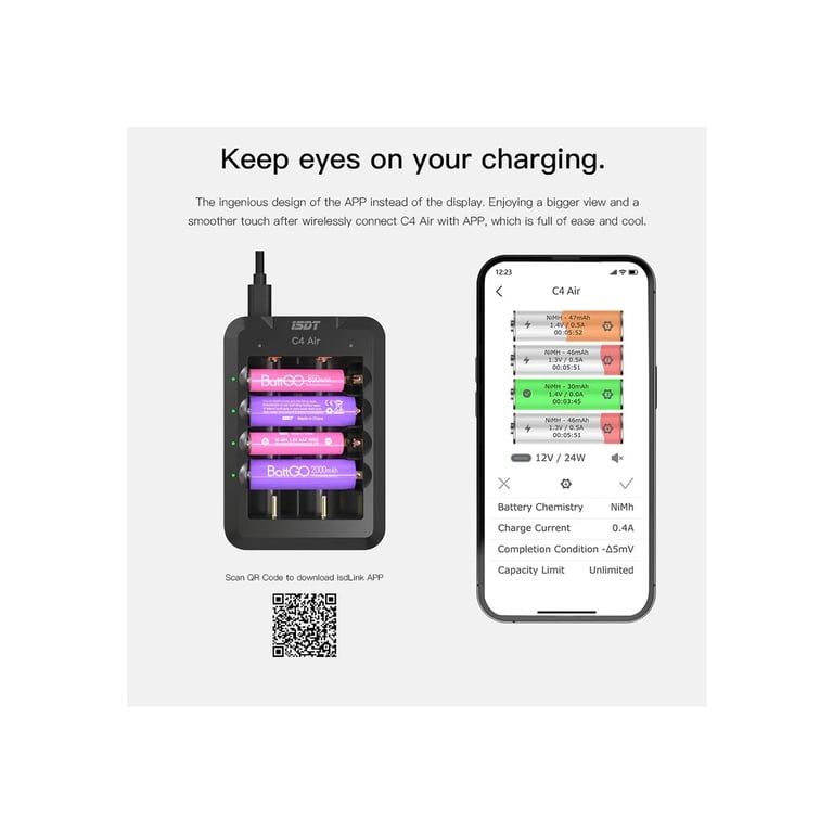Зарядний пристрій для акумуляторів iSDT C4 Air Quick Battery Charger (iSDT-C4) - фото 2