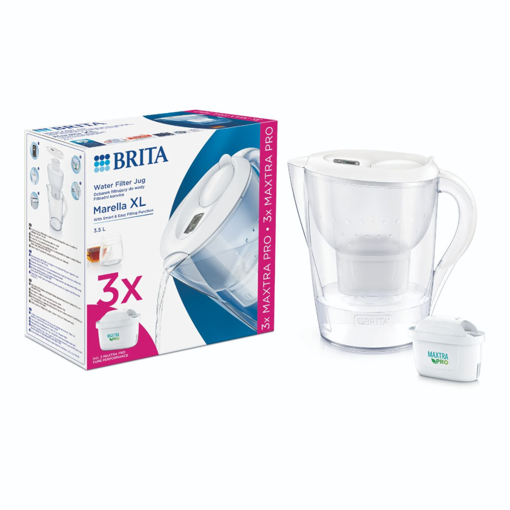 Фільтр-глечик Brita Marella XL Memo MXPro 3.5л (2л води) з фільтр-картриджем 3шт, білий (1052782) - фото 7 Фільтр-глечик Brita Marella XL Memo MXPro 3.5л (2л води) з фільтр-картриджем 3шт, білий (1052782) - фото 7