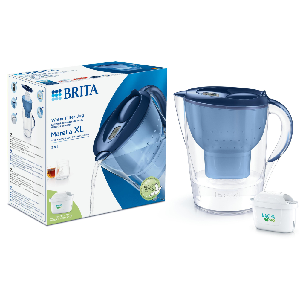 Фільтр-глечик Brita Marella XL Memo MXPro 3.5л (2л води) з фільтр-картриджем, синій (1052780) - фото 5 Фільтр-глечик Brita Marella XL Memo MXPro 3.5л (2л води) з фільтр-картриджем, синій (1052780) - фото 5
