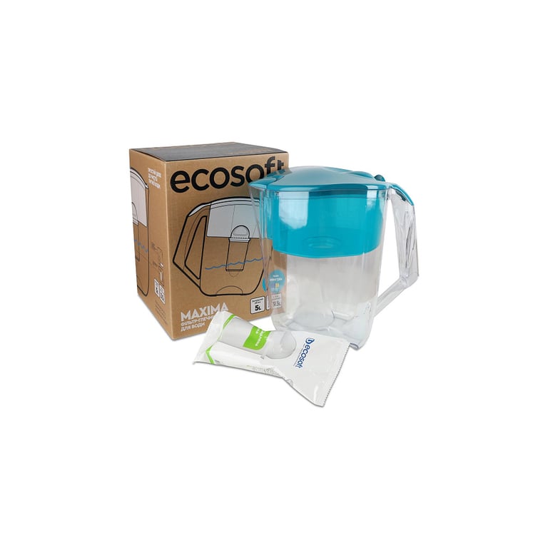 Фільтр-глечик Ecosoft Maxima 5л (3.5л очищеної води) з фільтр-картриджем, аква грін (FMVMAXIMADGECO) - фото 4