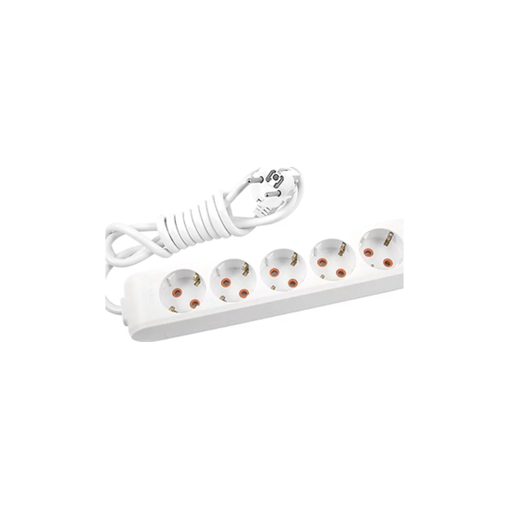 Мережевий подовжувач Panasonic X-tendia із заземленням 5 розетки, 2м (WLTB04522GR-UA) - фото 1