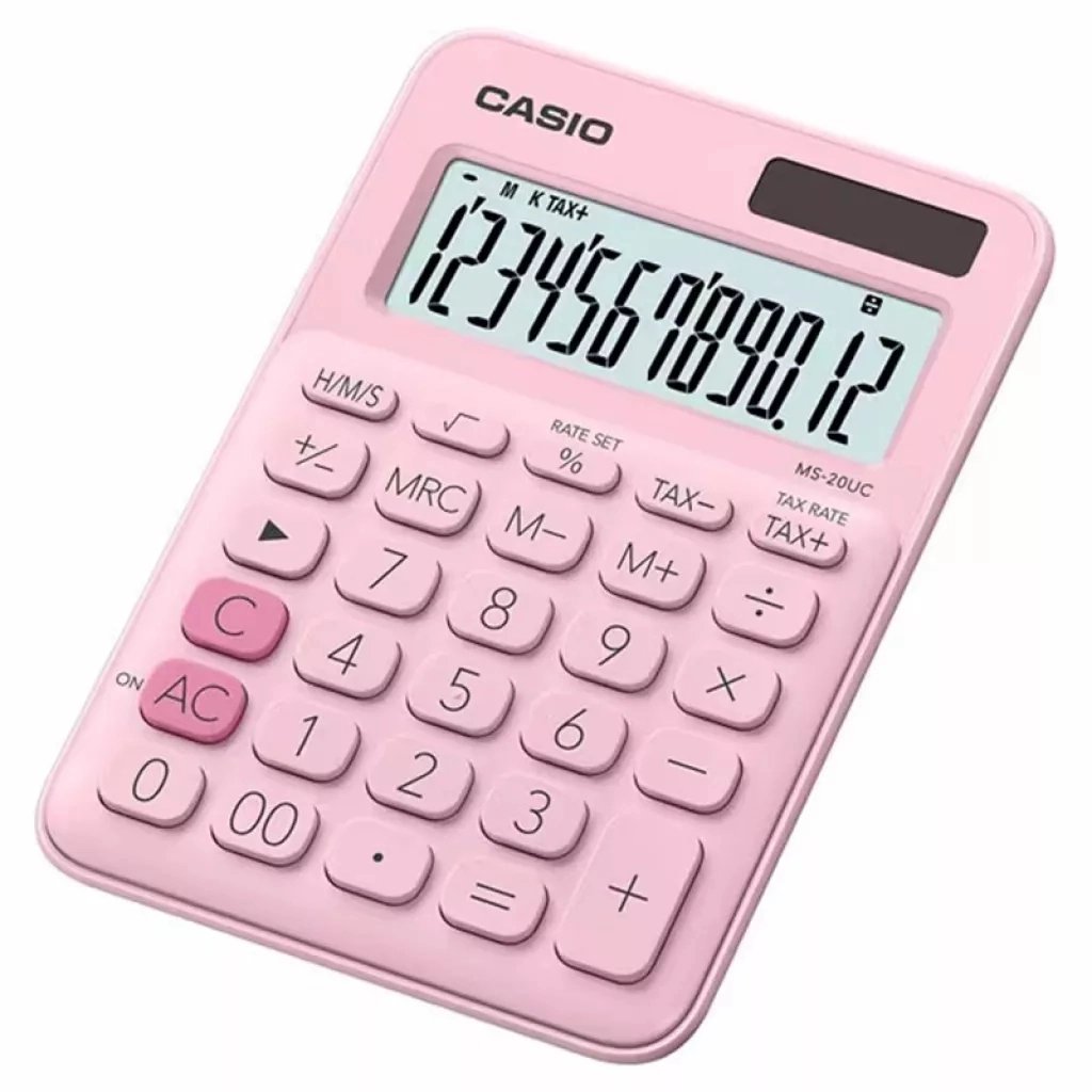 Калькулятор Casio MS-20UC-PK-W-UC), рожевий (CALC-CAS-MS-20UC-PK) - фото 1 Калькулятор Casio MS-20UC-PK-W-UC), рожевий (CALC-CAS-MS-20UC-PK) - фото 1