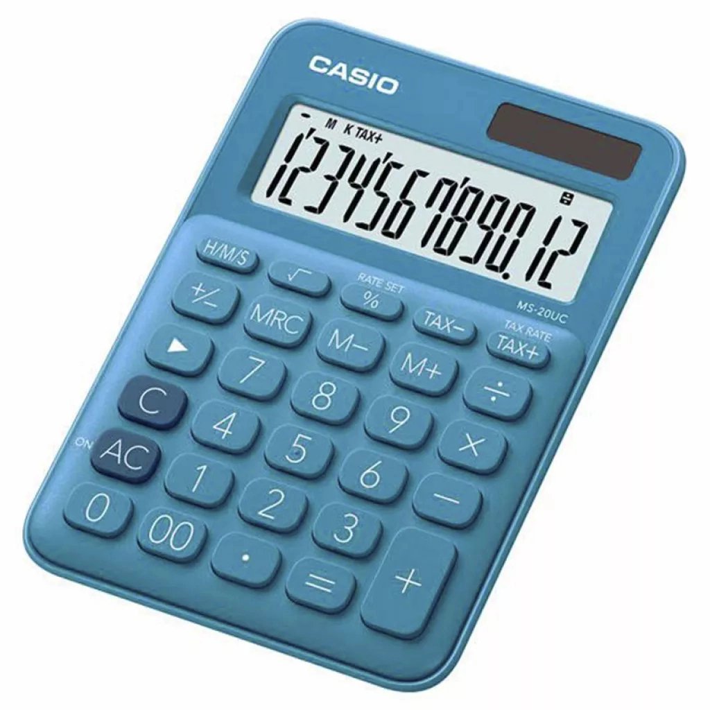 Калькулятор Casio MS-20UC-BU-W-EC, синій (CALC-CAS-MS-20UC-BU) Калькулятор Casio MS-20UC-BU-W-EC, синій (CALC-CAS-MS-20UC-BU)