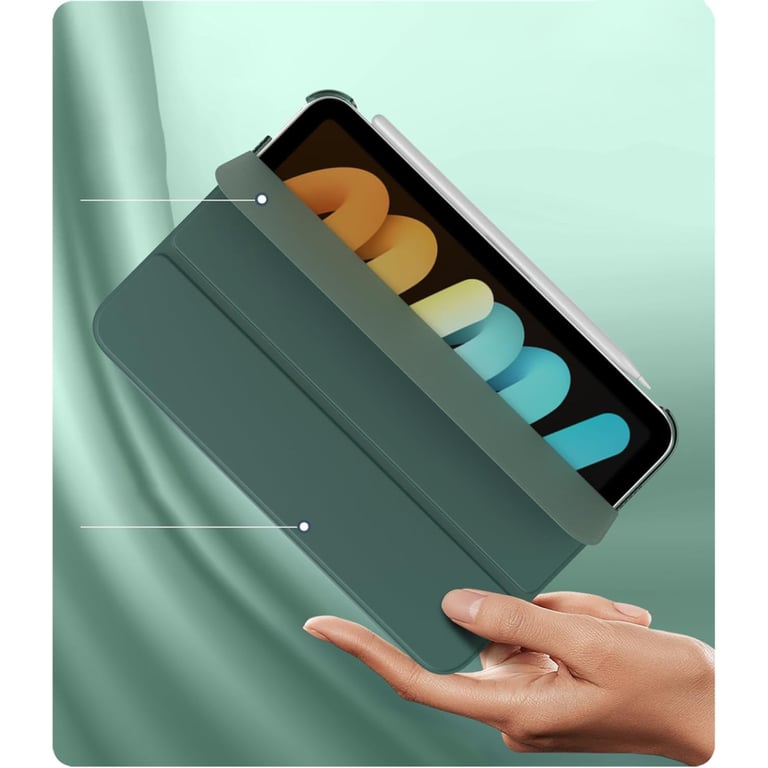 Чохол до планшета BeCover Tri Fold Hard Apple iPad Mini 7 2024 Dark Green (712451) - фото 2