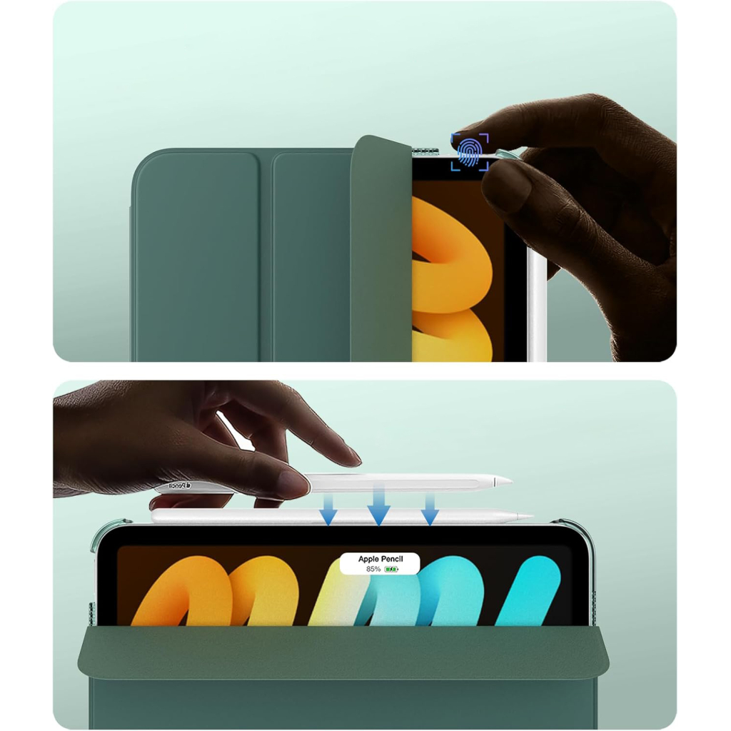 Чохол до планшета BeCover Tri Fold Hard Apple iPad Mini 7 2024 Dark Green (712451) - фото 4 Чохол до планшета BeCover Tri Fold Hard Apple iPad Mini 7 2024 Dark Green (712451) - фото 4