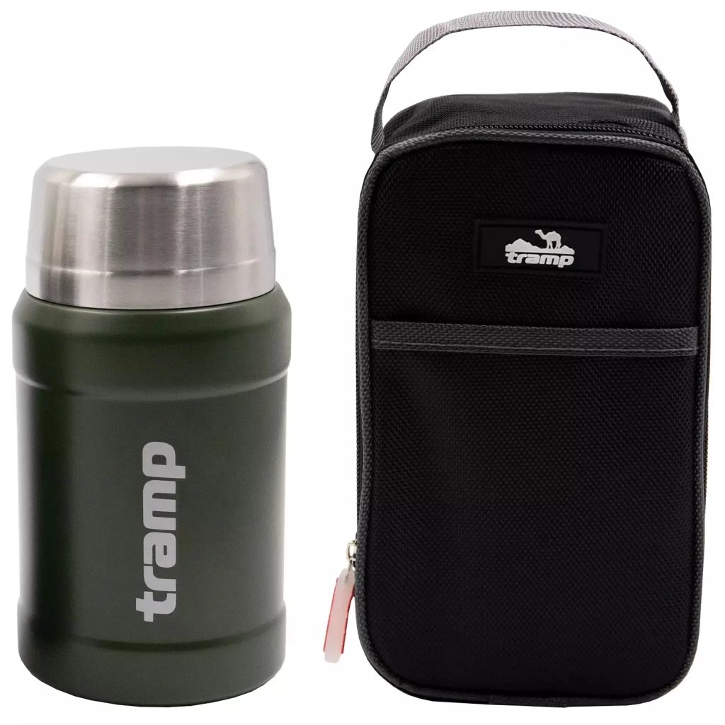 Термос Tramp з широким горлом в чохлі 0.8 л Olive (UTRC-132-olive) - фото 1 Термос Tramp з широким горлом в чохлі 0.8 л Olive (UTRC-132-olive) - фото 1