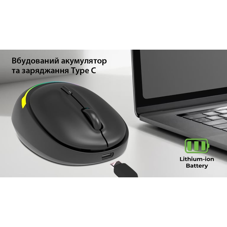 Мишка REAL-EL RM-440W Wireless/Bluetooth Black (EL123200045) - фото 12