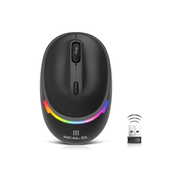 Мишка REAL-EL RM-440W Wireless/Bluetooth Black (EL123200045) - фото 3