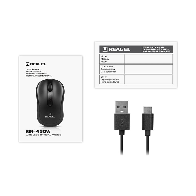 Мишка REAL-EL RM-450W Wireless/Bluetooth Black/Gray (EL123200046) - фото 11
