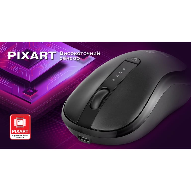 Мишка REAL-EL RM-450W Wireless/Bluetooth Black/Gray (EL123200046) - фото 12