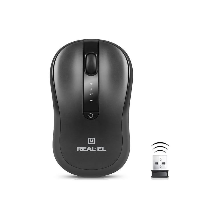 Мишка REAL-EL RM-450W Wireless/Bluetooth Black/Gray (EL123200046) - фото 3