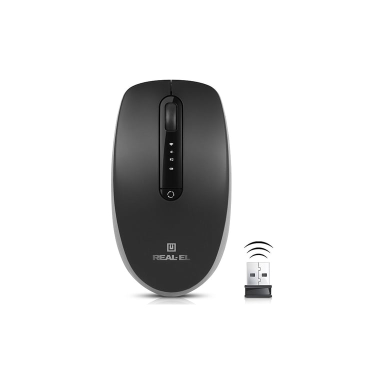 Мишка REAL-EL RM-455W Wireless/Bluetooth Black/Gray (EL123200047) - фото 3