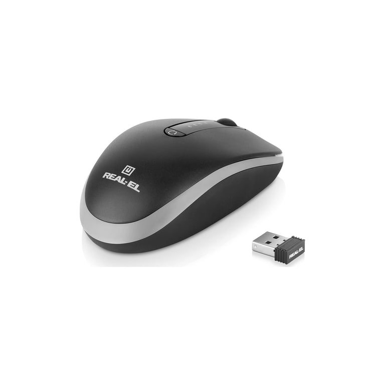 Мишка REAL-EL RM-455W Wireless/Bluetooth Black/Gray (EL123200047) - фото 5