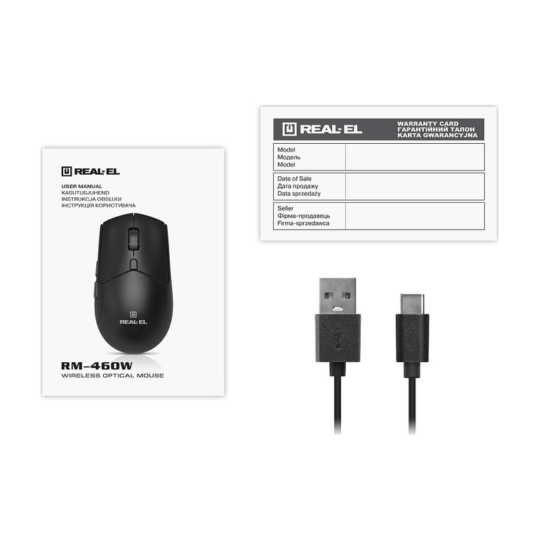 Мишка REAL-EL RM-460W Wireless/Bluetooth Black (EL123200048) - фото 10