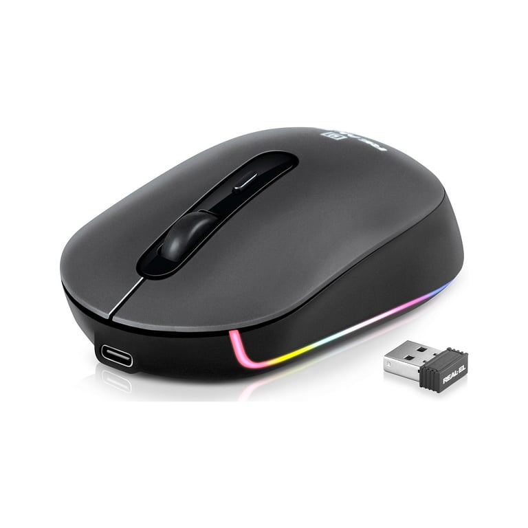Мишка REAL-EL RM-470W Wireless/Bluetooth Dark Gray (EL123200049) - фото 1