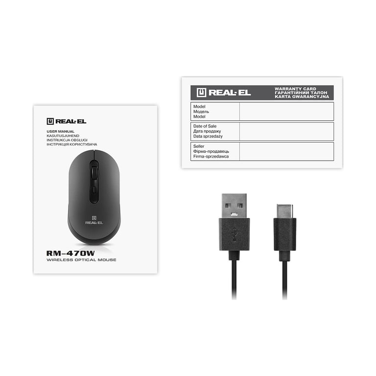 Мишка REAL-EL RM-470W Wireless/Bluetooth Dark Gray (EL123200049) - фото 12
