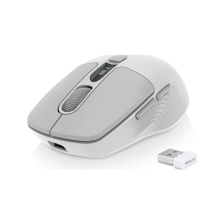 Мишка REAL-EL RM-480W Wireless/Bluetooth White (EL123200050) - фото 1