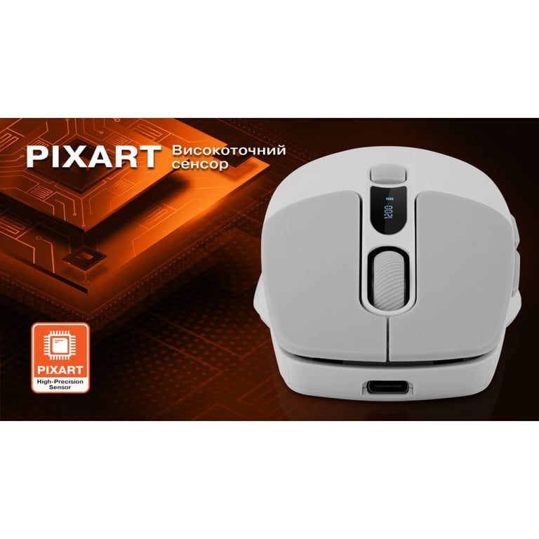 Мишка REAL-EL RM-480W Wireless/Bluetooth White (EL123200050) - фото 4