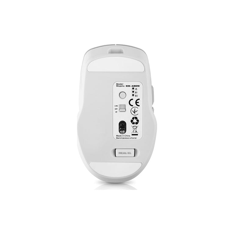 Мишка REAL-EL RM-480W Wireless/Bluetooth White (EL123200050) - фото 7