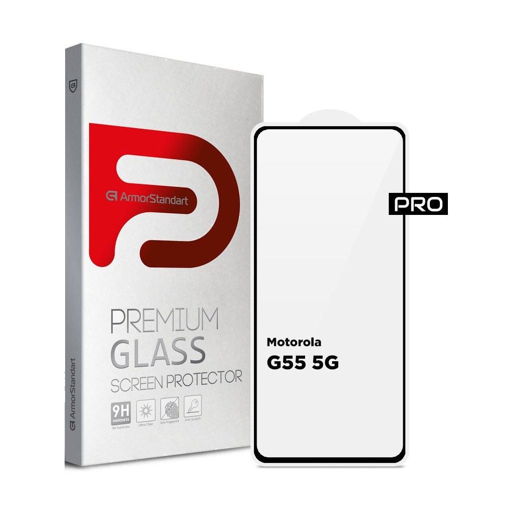 Скло захисне Armorstandart Pro Motorola G55 5G Black (ARM81170) - фото 1 Скло захисне Armorstandart Pro Motorola G55 5G Black (ARM81170) - фото 1