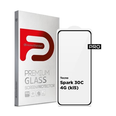 Скло захисне Armorstandart Pro Tecno Spark 30C 4G (kl5) Black (ARM81169) - фото 1