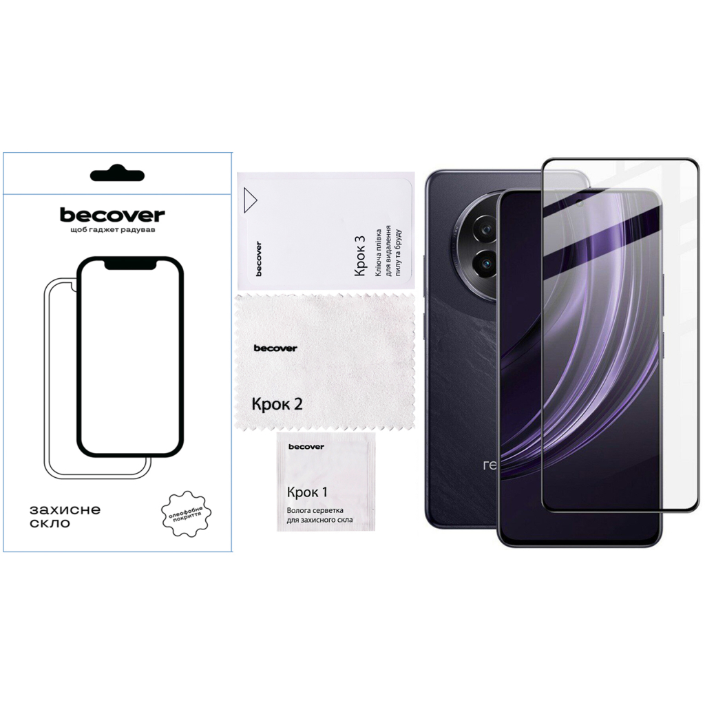 Скло захисне BeCover Realme 13 Plus 5G Black (712502) - фото 4 Скло захисне BeCover Realme 13 Plus 5G Black (712502) - фото 4