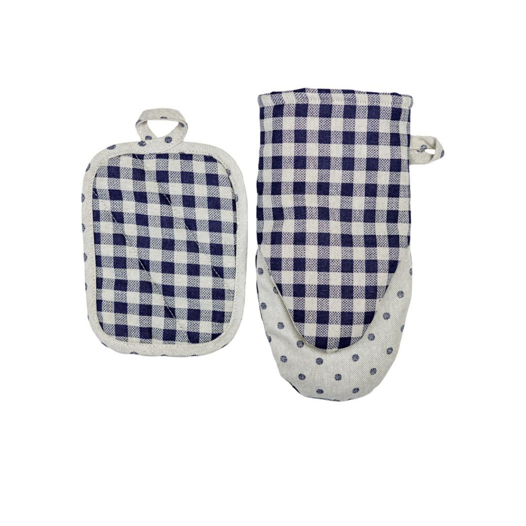 Кухонна прихватка Прованс Набір рукавиця 29х15 та прихватка 15х20 Синя клітинка (035696) Кухонна прихватка Прованс Набір рукавиця 29х15 та прихватка 15х20 Синя клітинка (035696)