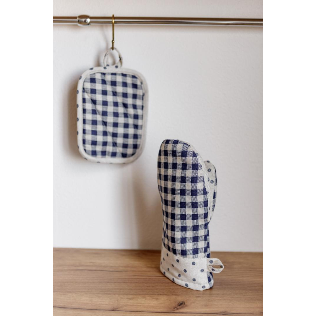 Кухонна прихватка Прованс Набір рукавиця 29х15 та прихватка 15х20 Синя клітинка (035696) - фото 2 Кухонна прихватка Прованс Набір рукавиця 29х15 та прихватка 15х20 Синя клітинка (035696) - фото 2