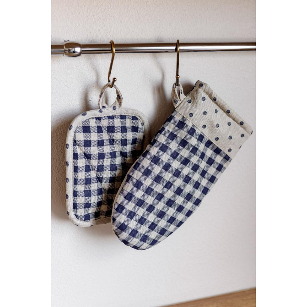 Кухонна прихватка Прованс Набір рукавиця 29х15 та прихватка 15х20 Синя клітинка (035696) - фото 3 Кухонна прихватка Прованс Набір рукавиця 29х15 та прихватка 15х20 Синя клітинка (035696) - фото 3