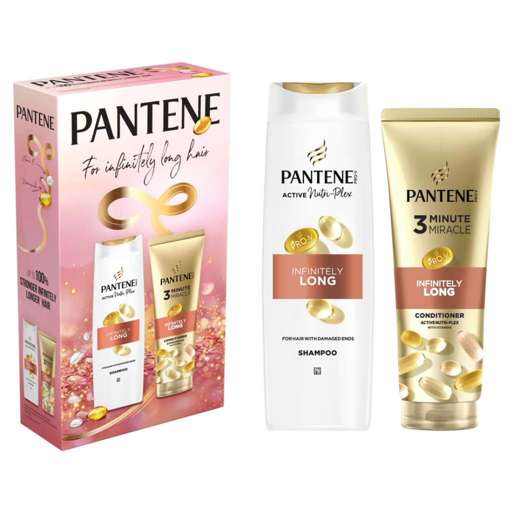 Набір косметики Pantene Pro-V Infinitely Long Шампунь 400 мл + Бальзам-ополіскувач 220 мл (8700216614870) - фото 1 Набір косметики Pantene Pro-V Infinitely Long Шампунь 400 мл + Бальзам-ополіскувач 220 мл (8700216614870) - фото 1