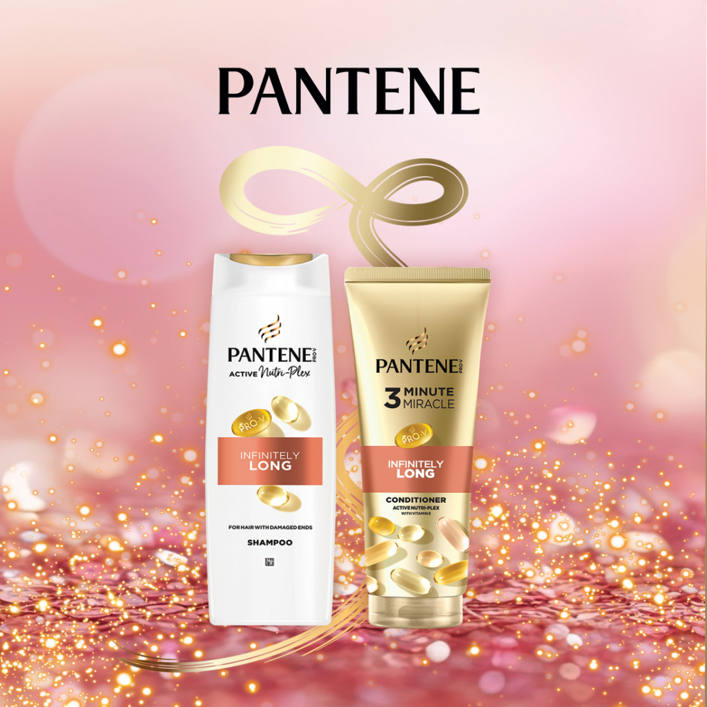 Набір косметики Pantene Pro-V Infinitely Long Шампунь 400 мл + Бальзам-ополіскувач 220 мл (8700216614870) - фото 3 Набір косметики Pantene Pro-V Infinitely Long Шампунь 400 мл + Бальзам-ополіскувач 220 мл (8700216614870) - фото 3