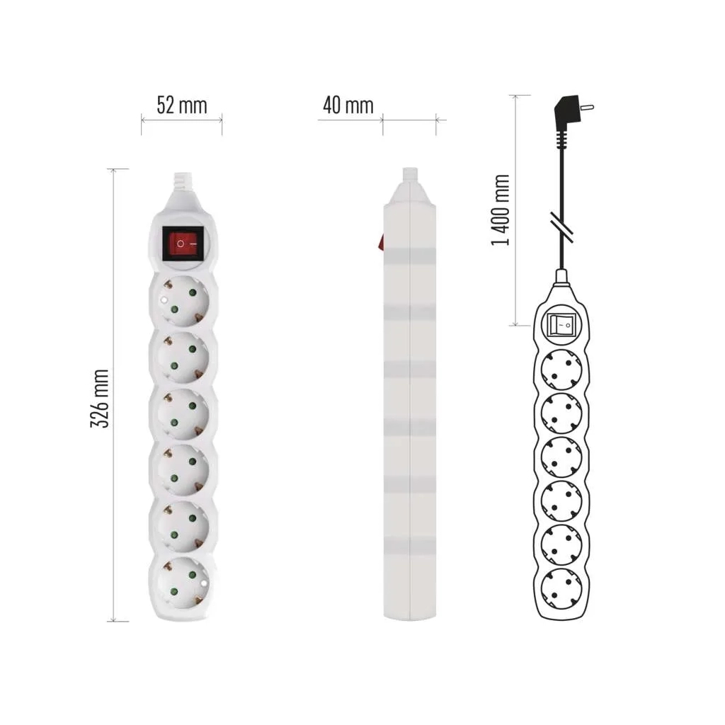 Мережевий подовжувач EMOS P1621 - фото 7 Мережевий подовжувач EMOS P1621 - фото 7