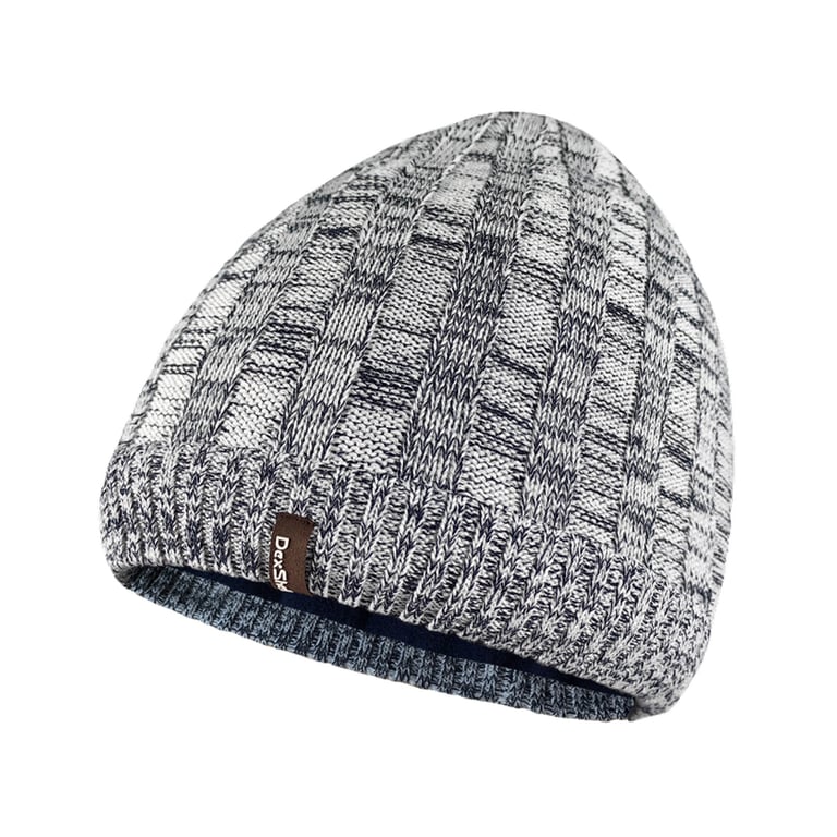 Водонепроникна шапка Dexshell Heathered Rib Knit Beanie Onesize 56-58 см біло-сіра (DH32405MBL) - фото 1