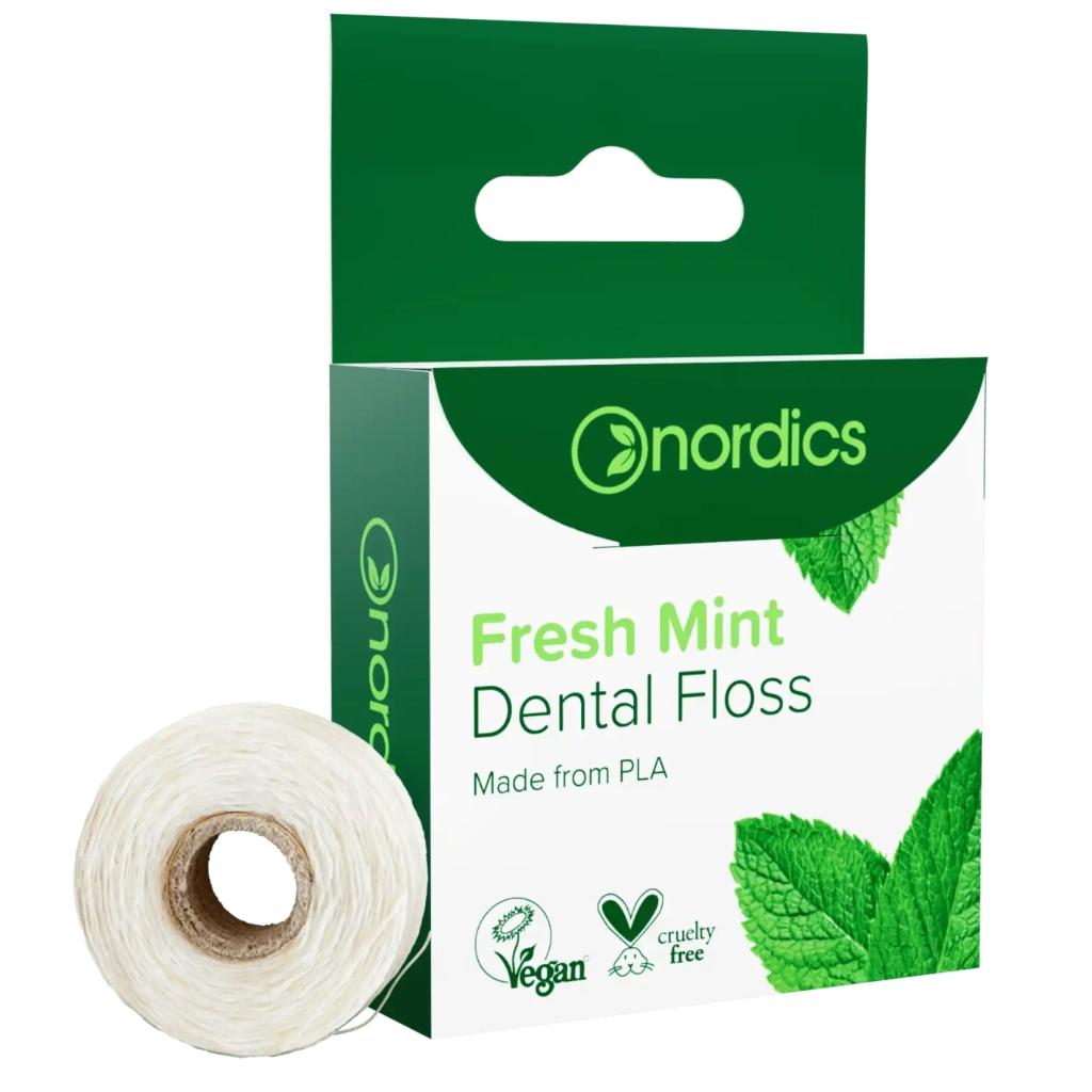Зубна нитка Nordics Вощена з м'ятою 30 м (3800500324432) - фото 1