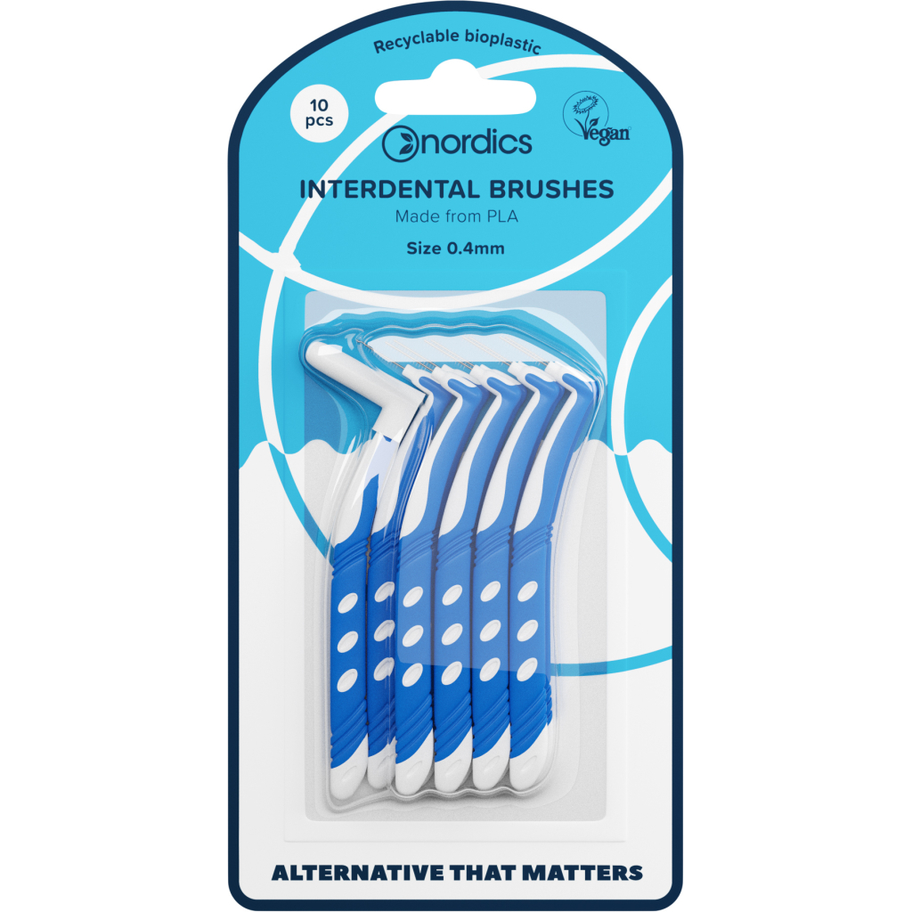 Щітки для міжзубних проміжків Nordics L-подібні PLA 0.4 мм 10 шт. (3800500324104) - фото 1