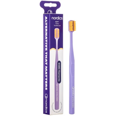 Зубна щітка Nordics 6580 Ortho Soft Purple/Orange Ортодонтична (3800501908020) - фото 1