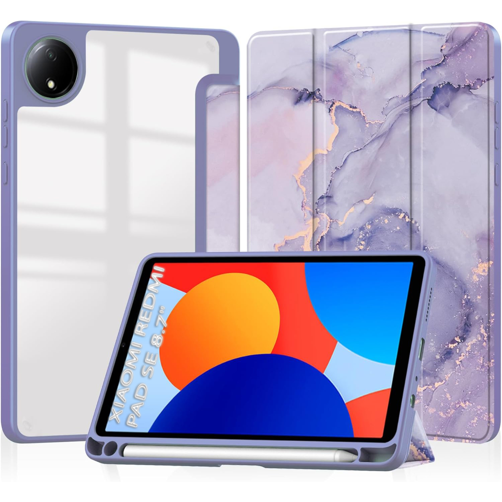 Чохол до планшета BeCover Soft Edge TPU Xiaomi Redmi Pad SE 8.7" Purple Marble (712577) - фото 1