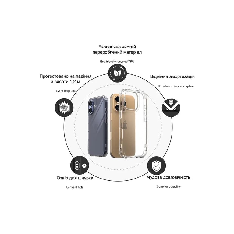 Чохол до мобільного телефона Drobak Acrylic Case with Airbag для Apple iPhone 15 (949405) - фото 4