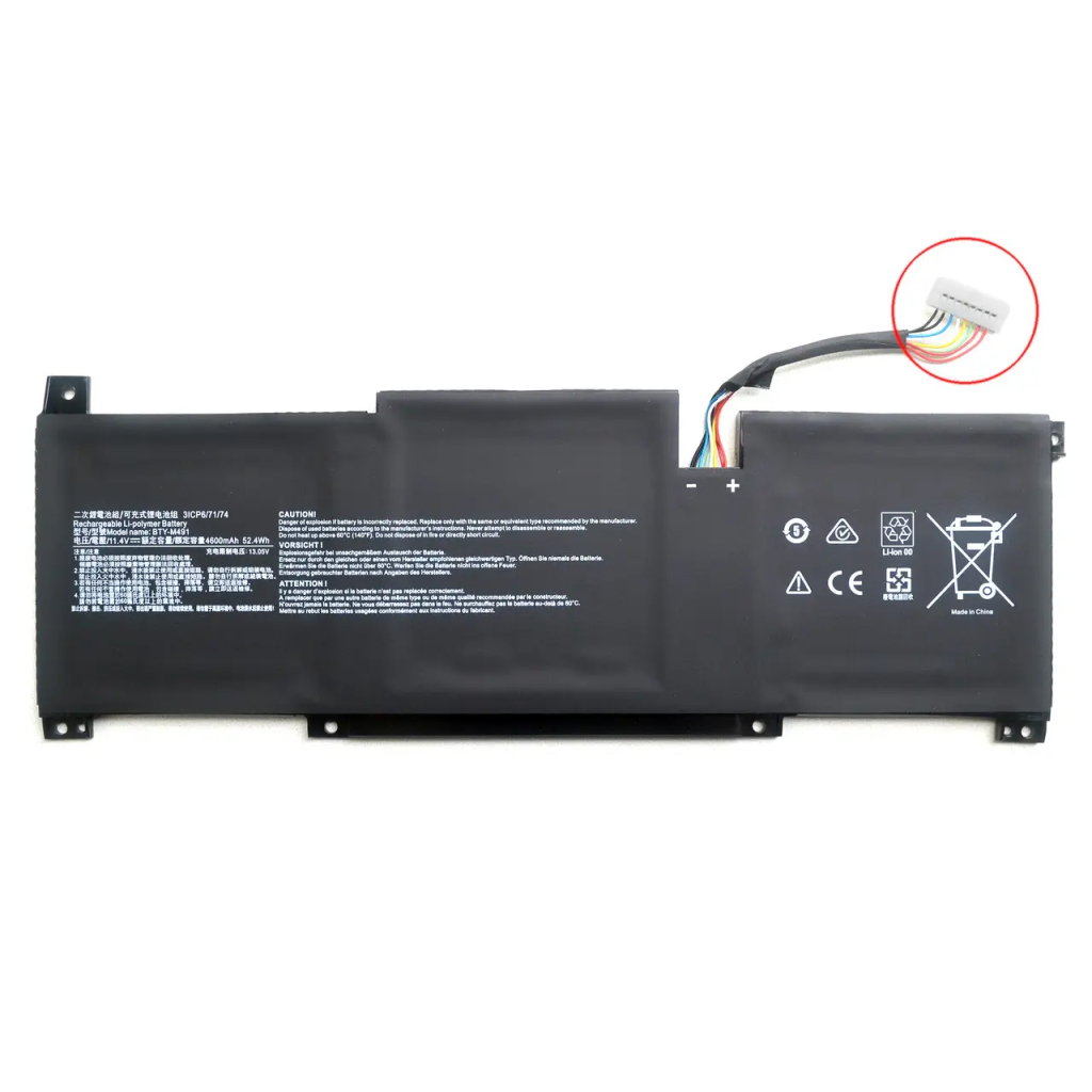 Акумулятор до ноутбука MSI BTY-M491, 4600mAh (52.4Wh), 3cell, 11.4V, Li-Pol AlSoft (A47921) Акумулятор до ноутбука MSI BTY-M491, 4600mAh (52.4Wh), 3cell, 11.4V, Li-Pol AlSoft (A47921)