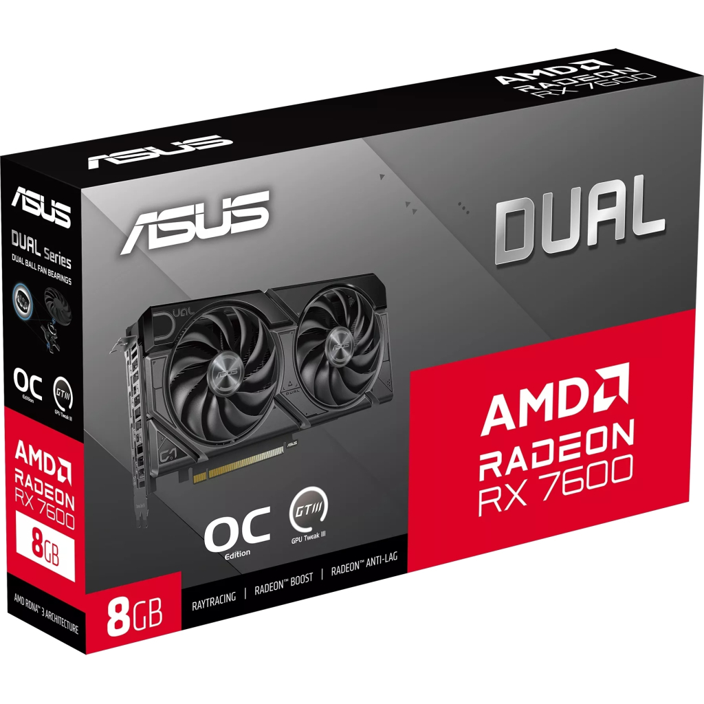 Відеокарта ASUS Radeon RX 7600 8Gb DUAL OC EVO (DUAL-RX7600-O8G-EVO) - фото 4 Відеокарта ASUS Radeon RX 7600 8Gb DUAL OC EVO (DUAL-RX7600-O8G-EVO) - фото 4