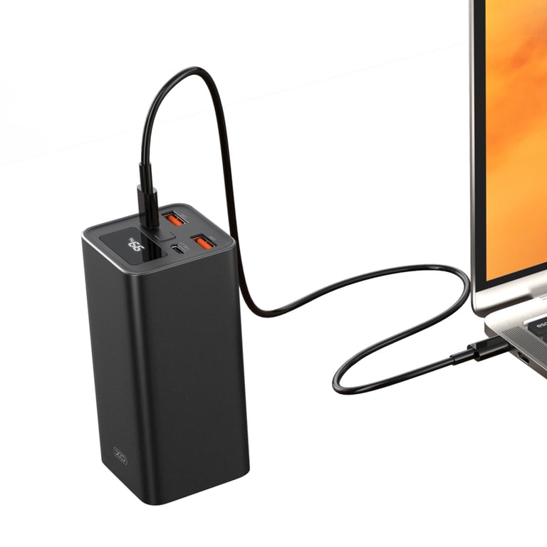 Батарея універсальна XO 20000mAh, PD/65W for laptop, QC/22.5W, black (PB97_Black) - фото 4